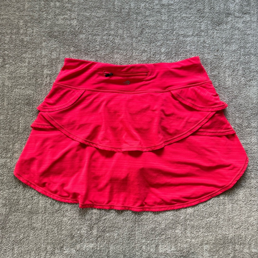 Ideology Pinkish Orange Ruffled Mini Skort - Picture 2 of 6